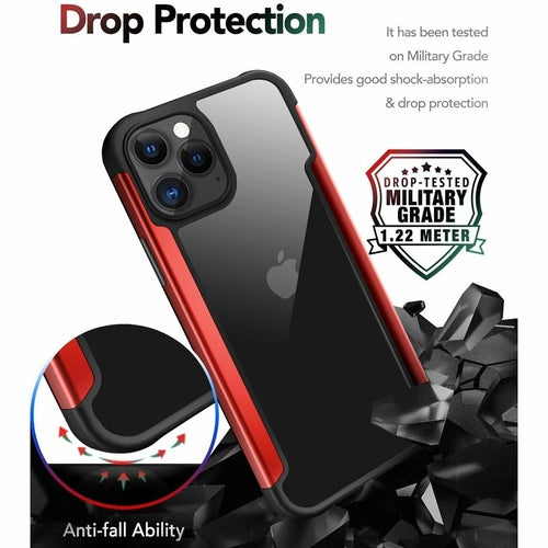 AMZER Ultra Hybrid SlimGrip Hülle für iPhone 12 Pro Max mit Klarsicht
